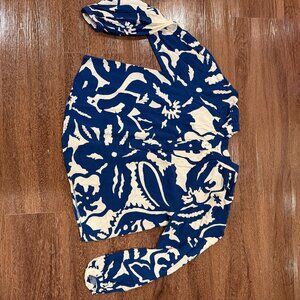 H&M blue and white blouse xs